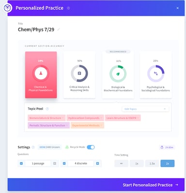 MCAT Personalized Practice